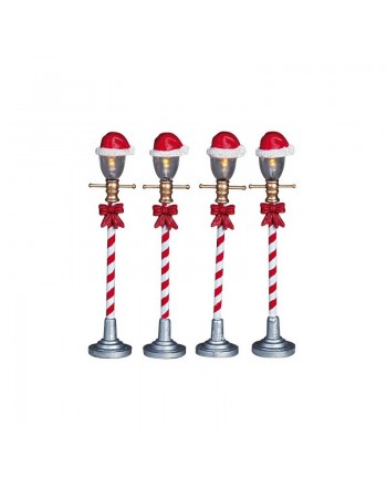 Lemax Lampioni Decori Natalizi Set 4 - Santa Hat Street Lamp - LEMAX - 64472