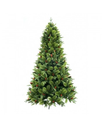 ALBERO DI NATALE 240cm - ap. OMBRELLO con PIGNE - MOD. BYRON - SUPER FOLTO NATALIZIO VERDE