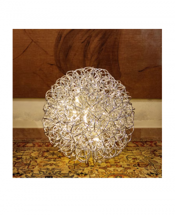 PALLA CON RAMI INTRECCIATI METALLICI 100 LED 48CM DIAMETRO ADDOBBO NATALIZIO