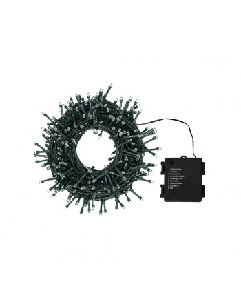 Catena a batteria luminosa 300 led bianco caldo Interno/Esterno 31mt LUCI ALBERO NATALE