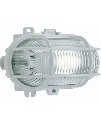 83823 PLAFONIERA DA GIARDINO GABBIA OVALE - BIANCA - LUCE LAMPADA - DIFFUSORE IN VETRO