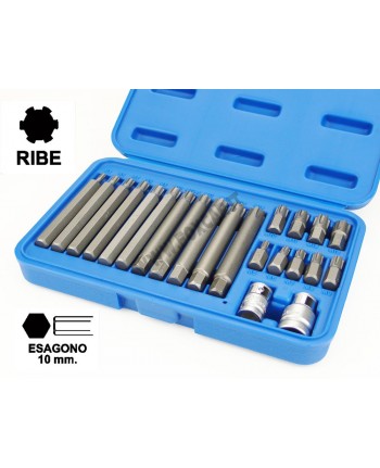 Set 21PZ INSERTI RIBE - KIT INSERTO 10mm CORTI/LUNGHI + ADATTATORI PORTAINSERTI 