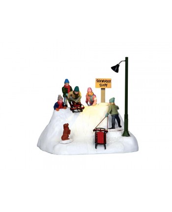 Bambini su pista slitte-Ready to launch - VILLAGGIO NATALIZIO LEMAX 14330