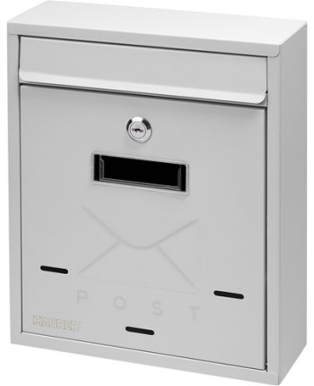 52952 - CASSETTA POSTALE IN ALLUMINIO BIANCO BIANCA  PER ESTERNO 26x9x31 cm CM  "DOMUS " MAURER