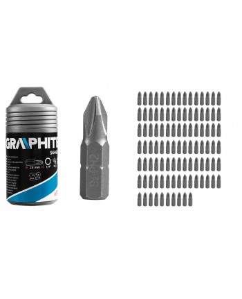 100PZ - Set Inserti PH 2 x 25mm - Con Astuccio - 56h626 GRAPHITE