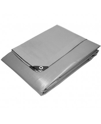 TELONE OCCHIELLATO  10X10 MT - tipo Extra pesante 260GR/mq - Rinforzato telo argento  