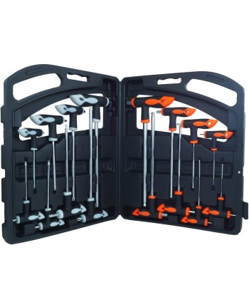 SET 16 PEZZI CHIAVI A T CHROME VANADIUM ESAGONALI E TORX IMPUGNATURA