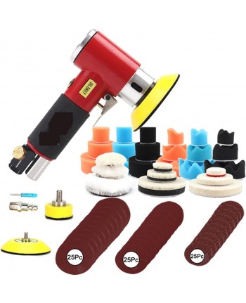 Lucidatrice Smerigliatrice ad aria veloc.variabile - con 107 accessori - Utensile pneumatico
