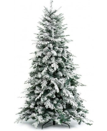 ALBERO DI NATALE 210cm INNEVATO ALASKA - reale SUPER FOLTO NATALIZIO VERDE NEVE