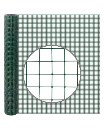 Rete ZINCATA E PLASTICATA VERDE 5MT - maglia 12x12mm - H100 - IN ROTOLO 