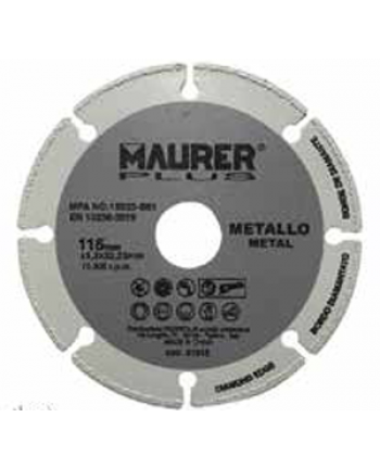 Disco diamantato 115mm per metallo,acciaio,alluminio,ghisa,non ferrosi,ecc... 81018 Maurer
