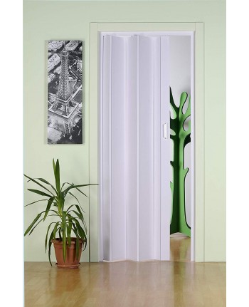 PORTA A SOFFIETTO IN PVC BIANCA BIANCO 82X214 CM - MADE IN ITALY- porte