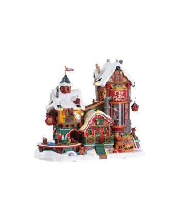 Fabbrica di giocattoli degli elfi VILLAGGIO DI NATALE LEMAX 75190 GIOSTRINA NATALIZIA Elf made toy Factory