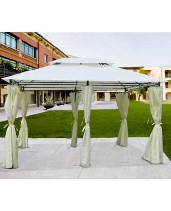 GAZEBO in METALLO  "SINES" - 3x4 MT 2,6h - CON 6 TENDE PARASOLE