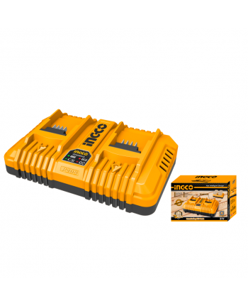 CARICABATTERIE RAPIDO DOPPIO 20V 110V-240V BATTERIA LITIO - INGCO FCLI2024