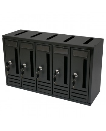 900.05 - CASSETTA CONDOMINIALE 5 POSTI da INTERNI PER POSTA ANTRACITE DUMAS 52 X 18 X H30 CM 