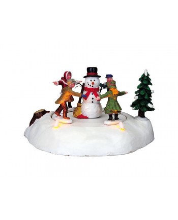 Pupazzo di neve con bambini-The merry snowman 84776 LEMAX