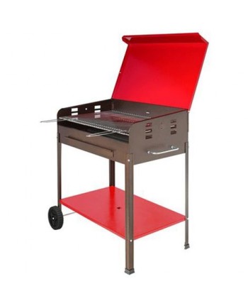 MILLE - BARBECUE CARBONE CARBONELLA ETNA 50X80cm CON RUOTE E TAPPO GRIGLIATA BBQ