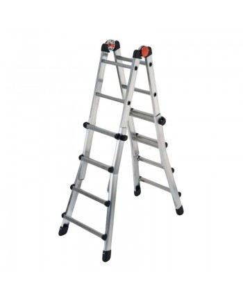 SCALA TELESCOPICA 4+4  PEPPINA - IN ALLUMINIO 8+8 - max 377 cm - Made in Italy GIERRE
