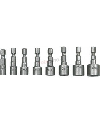 SET 8 BUSSOLE ATTACCO 1/4 - 5/13mm - TOPEX -BUSSOLA  PER AVVITATORE AVVITATORI