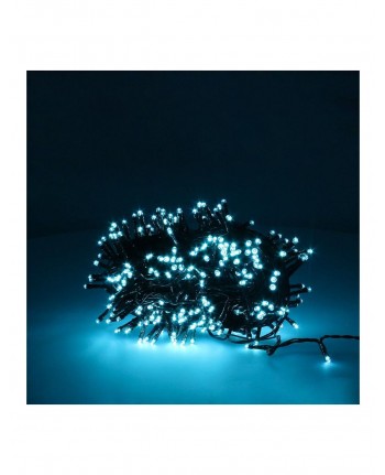 Catena luminosa 500 led BLU GHIACCIO Interno/Esterno 27,5mt LUCI ALBERO NATALE
