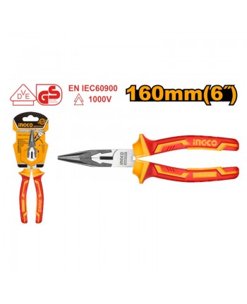 PINZA UNIVERSALE ISOLATA 1000V BECCO A PUNTA - 160MM -  INGCO HILNP28168