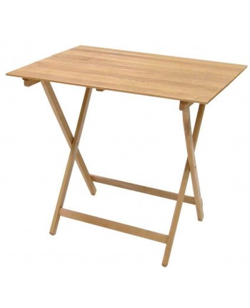 Tavolo tavolino pieghevole richiudibile in legno naturale 80x60 cm campeggio