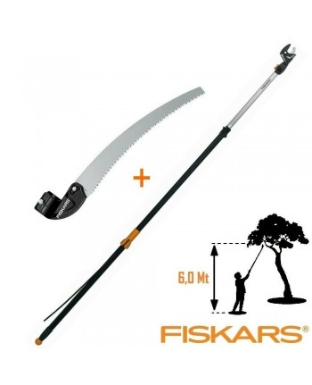 KIT SVETTATOIO TRONCARAMI TELESCOPICO POTA FISKARS UP86 + SEGHETTO H MAX 6 METRI