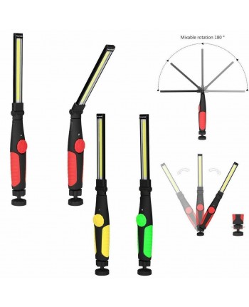 TORCIA LED COB LUCE RICARICABILE LAMPADA DA LAVORO OFFICINA GARAGE Magnetico 5w