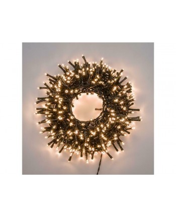 Catena luminosa 1000 led bianco CALDO Interno/Esterno 50mt LUCI ALBERO NATALE