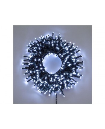 Catena luminosa 1000 led bianco FREDDO Interno/Esterno 50mt LUCI ALBERO NATALE