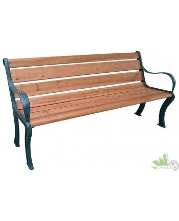 MAXI PANCHINA 156cm TIPO PESANTE GHISA DOGHE LEGNO PANCA DA GIARDINO