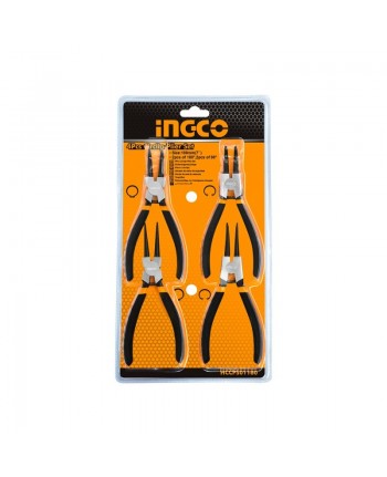 SET 4 PINZE FERMI ANELLI - 175mm - SEEGER  INTERNI/ESTERNI - HCCPS01180 INGCO