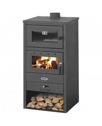 Stufa a Legna Blist BR con Forno Potenza Termica 12 Kw 140m3 Colore Nero Opaco Antracite