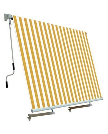 TENDA DA SOLE 2,5x2,5mt - BIANCO-GIALLO - SISTEMA A CADUTA PER BALCONE 