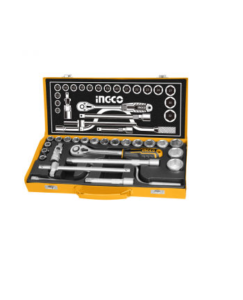 Set chiavi a Bussola 1/2 - da 10 a 32mm - 24pz - Cassetta Metallo - INGCO HKTS0243