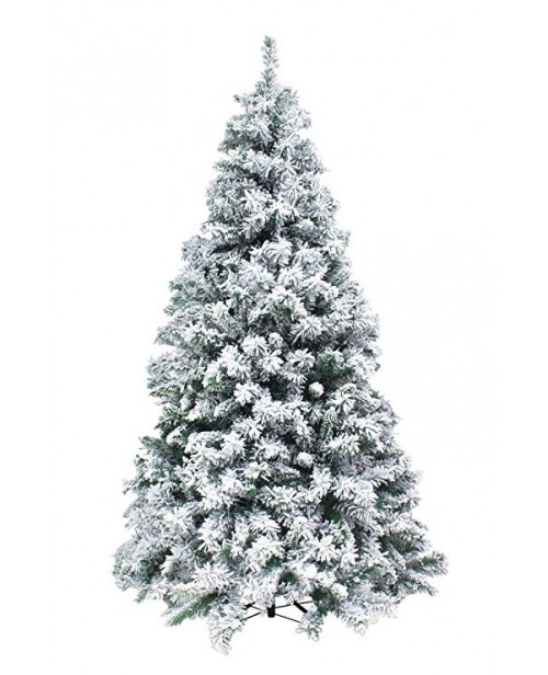 Albero Di Natale Slim 240cm Kettinson Innevato Con Neve Super Folto Natalizio