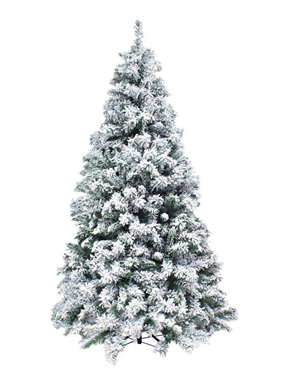 Albero Di Natale Slim 240cm Kettinson Innevato Con Neve Super Folto Natalizio