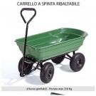 CARRELLO DA GIARDINO RIBALTABILE - MAX 250KG - 4 RUOTE - IN ABS - CARRIOLA