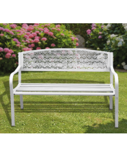 PANCHINA IN ACCIAIO DOTHAN PAPILLON bianca bianco 123x55x62 cm.