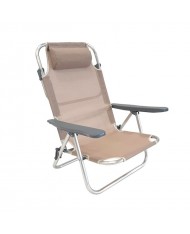 Spiaggina mare bassa IN ALLUMINIO BEIGE TELO TEXILENE SDRAIO