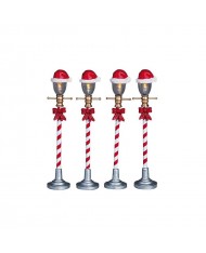 Lemax Lampioni Decori Natalizi Set 4 - Santa Hat Street Lamp - LEMAX - 64472