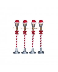 Lemax Lampioni Decori Natalizi Set 4 - Santa Hat Street Lamp - LEMAX - 64472