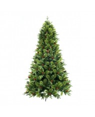 ALBERO DI NATALE 240cm - ap. OMBRELLO con PIGNE - MOD. BYRON - SUPER FOLTO NATALIZIO VERDE