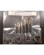 MINI FILIERE 15pz - M: 1,4-2.0-2,5-3,0-3,5 - MASCHI E FILIERA MICRO IN SET KIT