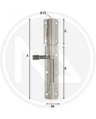 263IN15 - CATENACCIO 15 CM  PORTALUCCHETTO PESANTE "263 IN" INOX