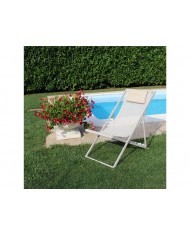 SEDIA POLTRONA SDRAIO ALLUMINIO ANODIZZATO 22MM  TORTORA TELO TEXILENE