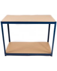 XONE | Banco da lavoro a 2 ripiani blu Mercurio 120cm