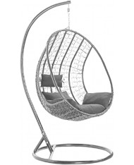 POLTRONA SOSPESA GRIGIA CON CUSCINO - H198cm x 80cm - AMACA DONDOLO