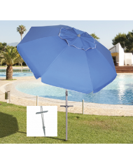 OMBRELLONE DA SPIAGGIA in alluminio con trivella incorporata al palo BLU' Ø 220 CM. PAPILLON